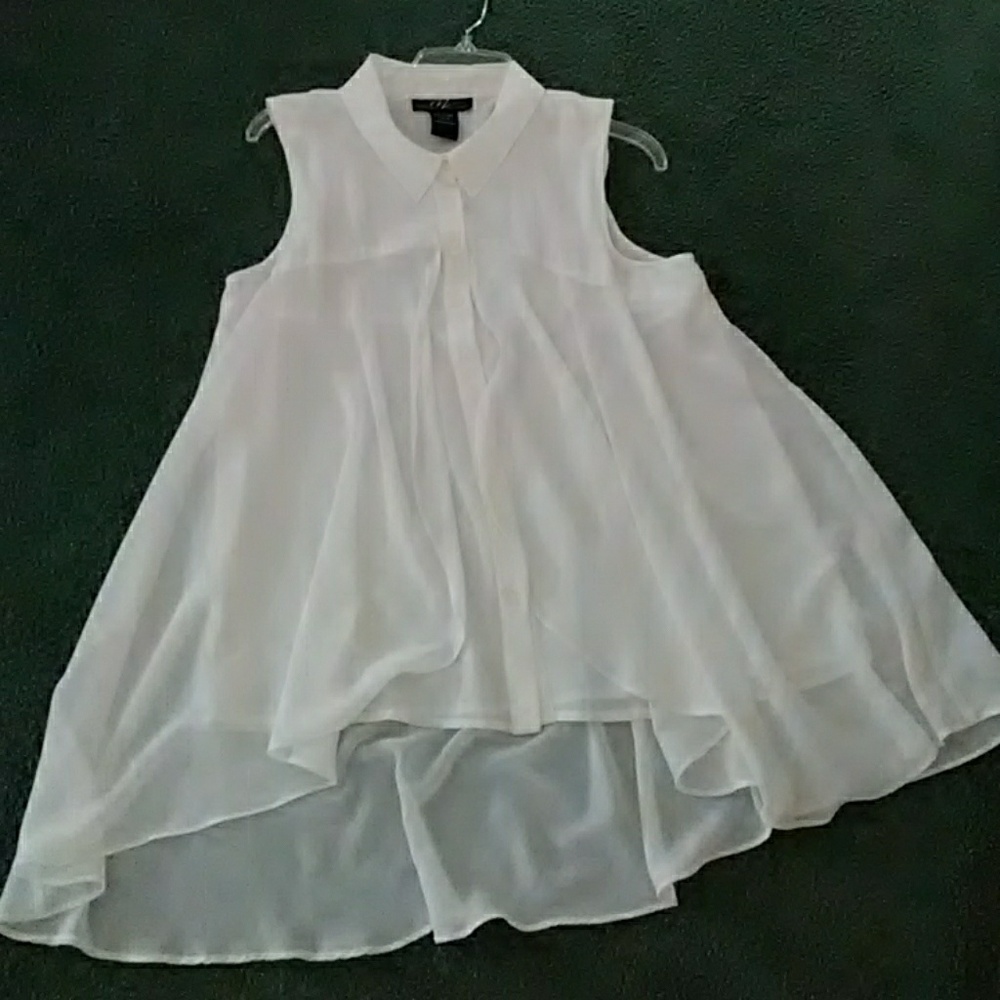 Sleeveless white top